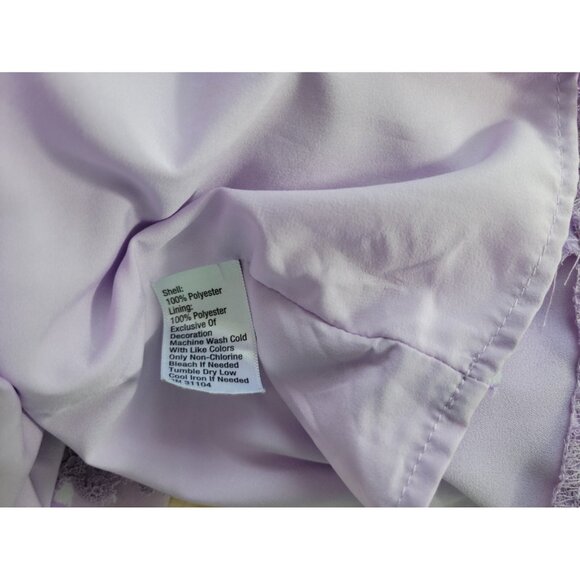 Limited Women Top 1X Plus Cap Sleeve Pullover Polyester Lined Purple FLO122XE - Picture 7 of 8